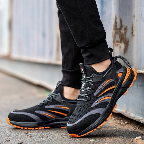 Men Safety Shoes Steel Toe Work Boots Sport Non Slip Hiking Light Sneaker