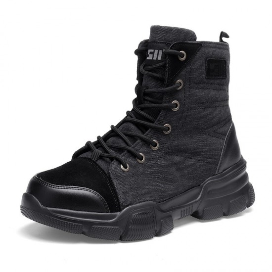 Men Safety Work Boots High Top Steel Toe Army Combat Shoes Desert Hiking