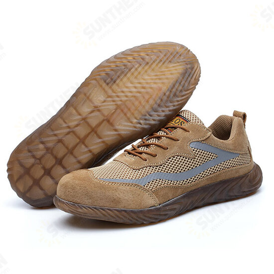 Mens Steel Toe Safety Shoes Breathable Work Boots Outdoor Hikng Sneakers