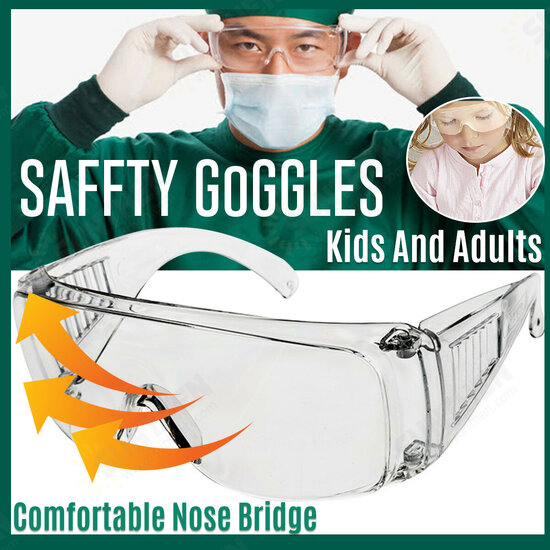 Children Adult Safety Goggles Anti Fog Dust Splash-proof Glasses Work Eye Protection