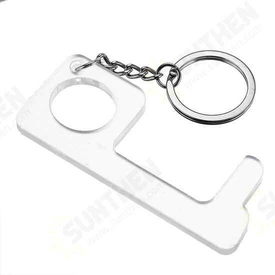 Door Opener Hands Non-Contact Handheld Safety Distance Door Opener Ergonomic Stylus Keychain Tool Transparent Props