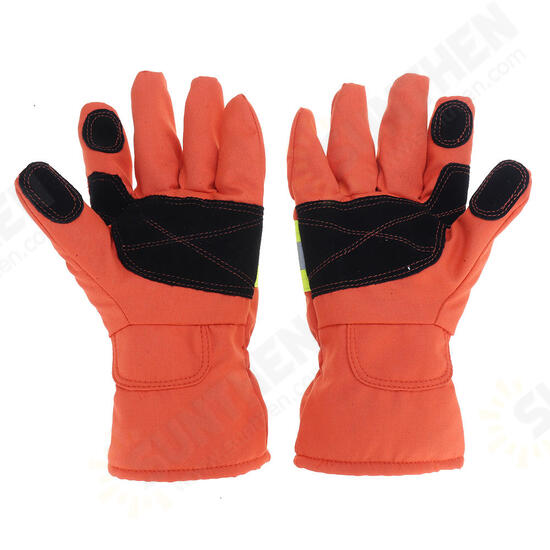 Fire Proof Protective Work Gloves Reflective Strap Fire Resistant Anti-static Safety Gloves for Firefighter