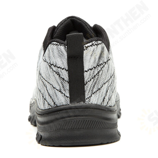 Men Knitted Fabric Steel Toe Anti Smashing Work Safety Sneakers