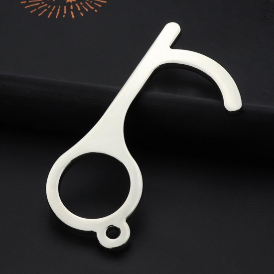 Portable Alloy Anti-Contact Elevator Opening Door Handle Opener Anti-bacterial Keychain Not Dirty Hand Isolation Tool