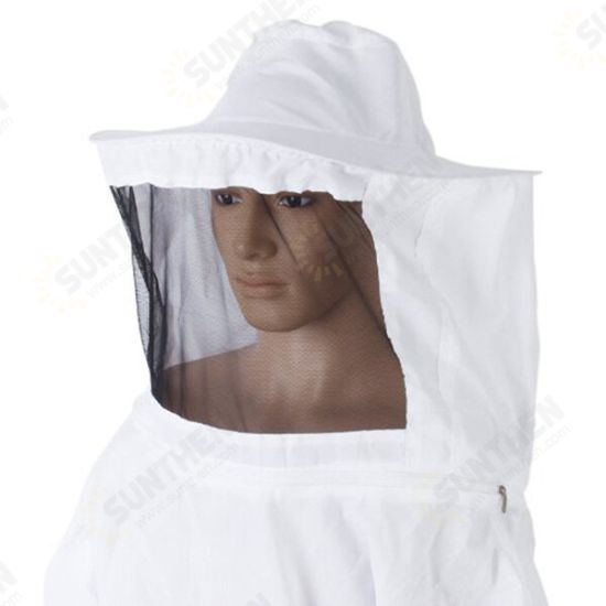 Protective Clothing for Beekeeping Professional Ventilated Full Body Bee Keeping Suit with Leather Gloves White Color