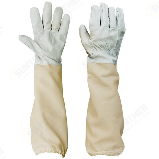 Protective Clothing for Beekeeping Professional Ventilated Full Body Bee Keeping Suit with Leather Gloves White Color