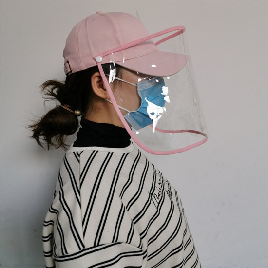 Removable Protective Cap Full Face Mask Splash-proof Dustproof Protector Baseball Hat