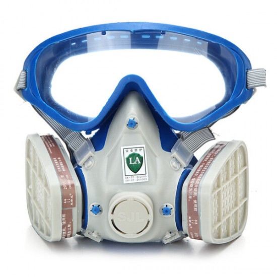 Silicone Full Face Respirator Gas Mask & Goggles Comprehensive Cover Paint Chemical Pesticide Dustproof Mask