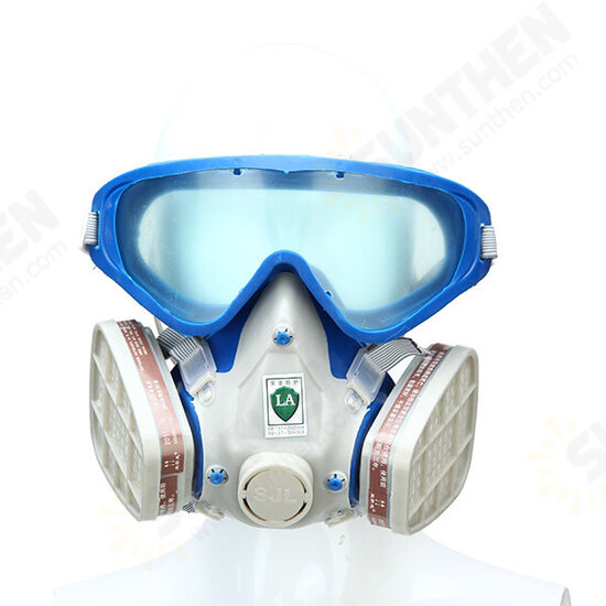 Silicone Full Face Respirator Gas Mask & Goggles Comprehensive Cover Paint Chemical Pesticide Dustproof Mask