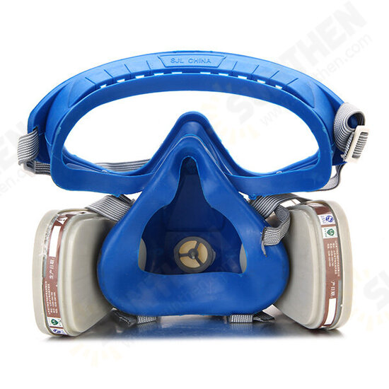 Silicone Full Face Respirator Gas Mask & Goggles Comprehensive Cover Paint Chemical Pesticide Dustproof Mask