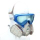 Silicone Full Face Respirator Gas Mask & Goggles Comprehensive Cover Paint Chemical Pesticide Dustproof Mask