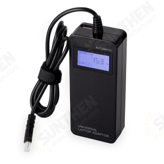 Multi-type 90W Power Supply Car Charger Laptop Adapter with LED Screen USB Slot