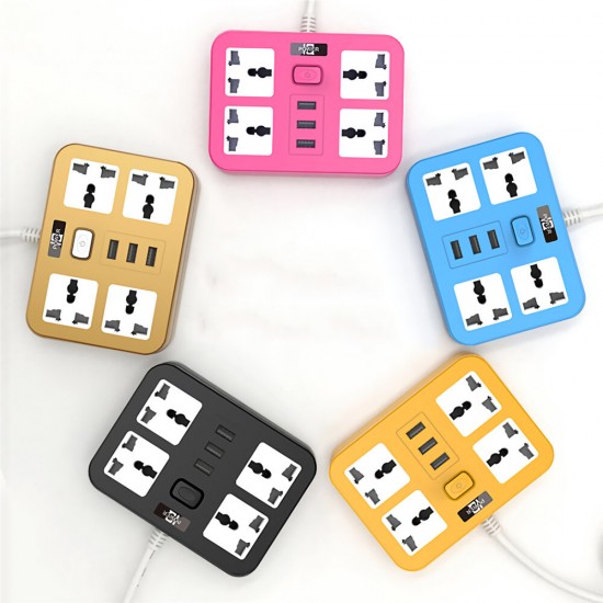 Power Socket 3 Outlet 4 USB Ports Hub Multi Portable Electrical Power Strip Plugs Adaptor for Home Office