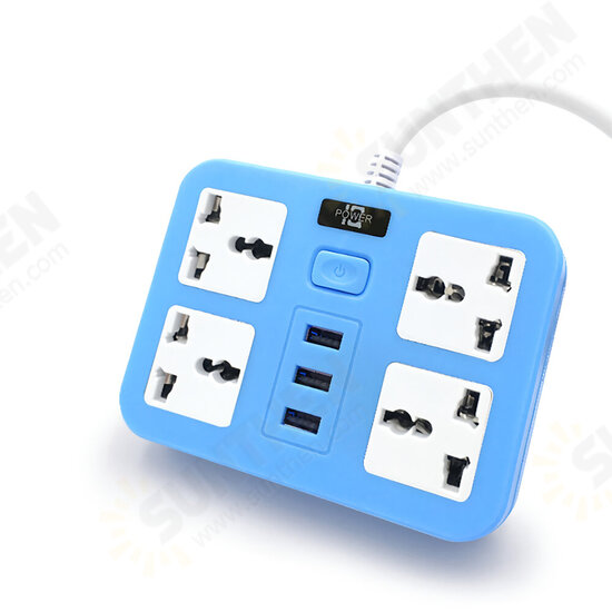 Power Socket 3 Outlet 4 USB Ports Hub Multi Portable Electrical Power Strip Plugs Adaptor for Home Office