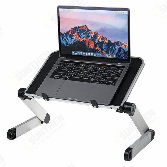 40*26cm Enlarge Foldable with Cooling Fan Hole Aluminum Laptop Computer Desk Table TV Bed Computer Mackbook Desktop Holder