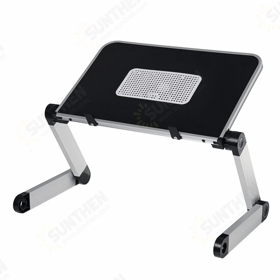 40*26cm Enlarge Foldable with Cooling Fan Hole Aluminum Laptop Computer Desk Table TV Bed Computer Mackbook Desktop Holder