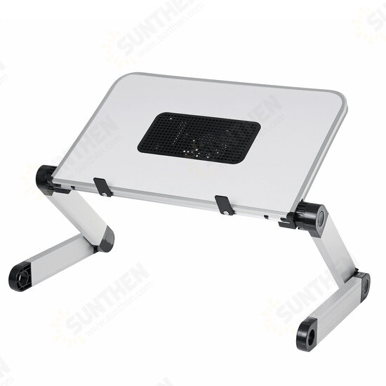 40*26cm Enlarge Foldable with Cooling Fan Hole Aluminum Laptop Computer Desk Table TV Bed Computer Mackbook Desktop Holder