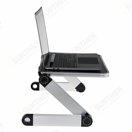 40*26cm Enlarge Foldable with Cooling Fan Hole Aluminum Laptop Computer Desk Table TV Bed Computer Mackbook Desktop Holder