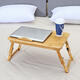 Adjustable Laptop Desk Large Bed Tray Tilting Top Foldable Table Multi-tasking Stand Breakfast Serving Bamboo Table