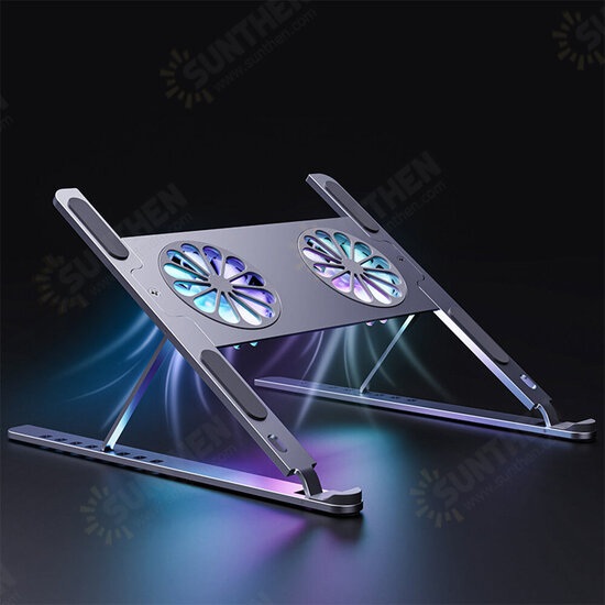 Adjustable Laptop Stand Portable Laptop Cooling Pads with RGB Cooling Fans for Laptop