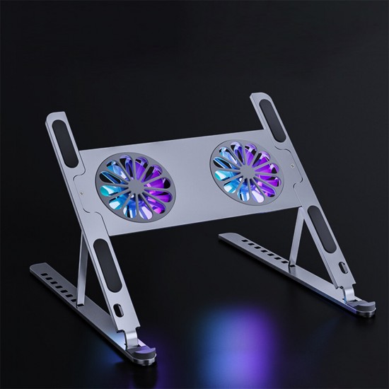 Adjustable Laptop Stand Portable Laptop Cooling Pads with RGB Cooling Fans for Laptop