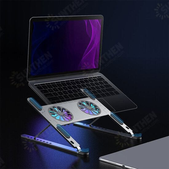 Adjustable Laptop Stand Portable Laptop Cooling Pads with RGB Cooling Fans for Laptop