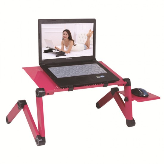 Adjustable Laptop Table Laptop Desk Portable Foldable Stand Bed Tray Laptop with Cooling Fan and Mouse Pad for up to 17 Inches