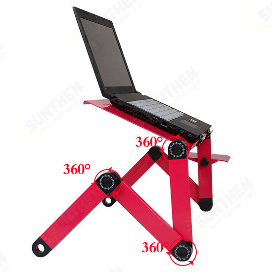 Adjustable Laptop Table Laptop Desk Portable Foldable Stand Bed Tray Laptop with Cooling Fan and Mouse Pad for up to 17 Inches