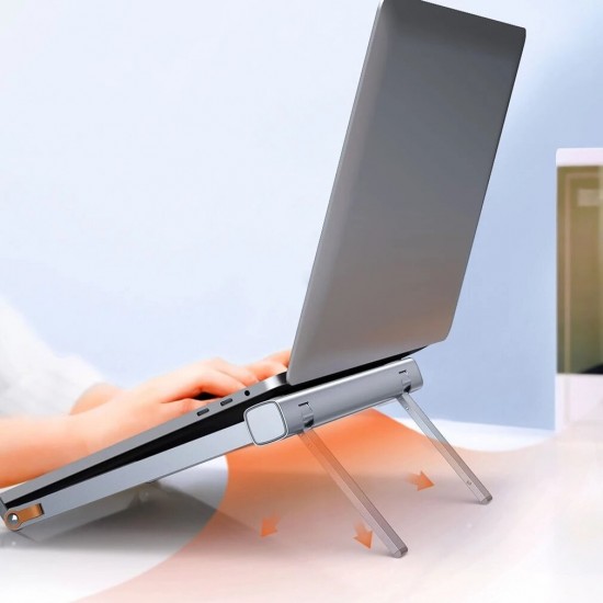 Adjustable Magnetic Folding Laptop Stand Triangle Aluminum Alloy Laptop Desktop Bracket Portable Bracket for Laptop Tablet
