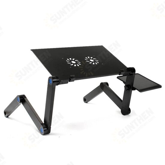 Folding Laptop Desk 360 Computer Table 2 Holes Cooling Notebook Table with Mouse Pad Laptop Stand