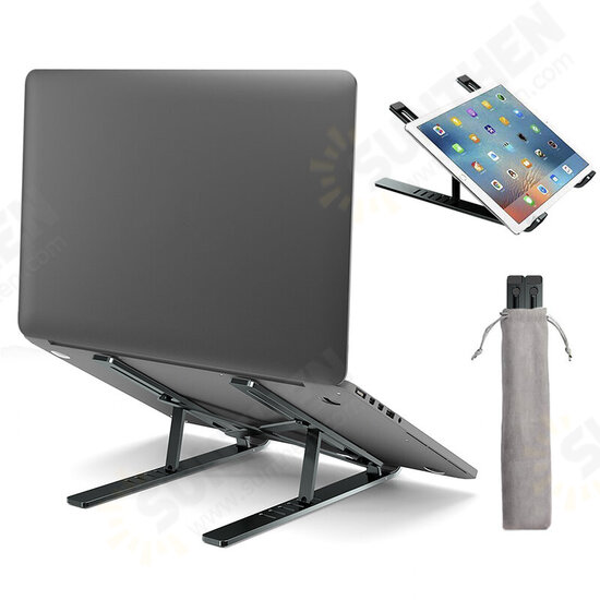 Laptop Stand Aluminum Alloy Adjustable Portable Foldable Laptop Riser for MacBook Air Pro/Dell/HP Fits 10-15.6 inch Laptops