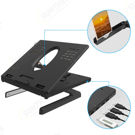 Laptop stand Adjustable Foldable Heat Dissipation with USB Hubs for Mobile Phone Tablet Laptop