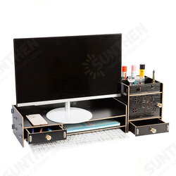 Multi-function Desktop Monitor Stand Computer Laptop Screen Riser Wood Shelf Desk Storage Holder Multi-function Desktop Monitor Stand Computer Laptop Screen Riser Wood Shelf Desk Storage Holder
