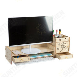 Multi-function Desktop Monitor Stand Computer Laptop Screen Riser Wood Shelf Desk Storage Holder Multi-function Desktop Monitor Stand Computer Laptop Screen Riser Wood Shelf Desk Storage Holder