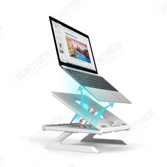 Muti-Angle Adjustable Portable Foldable Laptop Stand with Heat-Vent Ergonomic Laptop Stand Riser for Desk