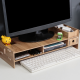 Wooden Monitor Bracket Stand Desktop Storage Shelf Laptop Stand Computer Screen Rack Desk PC Riser Holder Organizer