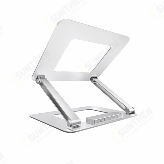 N37-3 Laptop Stand with USB 3.0 Interface Portable Bracket Foldable Aluminum Alloy Computer Heat Dissipation Bracket