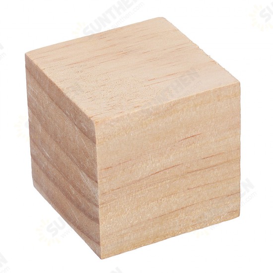 1.5/2/3/4cm Pine Wood Square Block Natural Soild Wooden Cube Crafts DIY Puzzle Making Woodworking