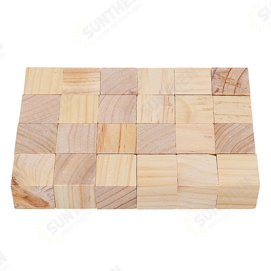 1.5/2/3/4cm Pine Wood Square Block Natural Soild Wooden Cube Crafts DIY Puzzle Making Woodworking