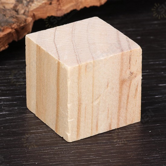 1.5/2/3/4cm Pine Wood Square Block Natural Soild Wooden Cube Crafts DIY Puzzle Making Woodworking