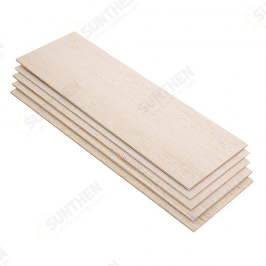 310x100mm 5Pcs Balsa Wood Sheet 7 Thickness Light Wooden Plate for DIY Airplane Boat House Ship Model