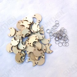 50Pcs Moon Shape Laser Engraving Wooden Sheet With 50 Iron Loops Set For Birthday Reminder DIY Hanging Wood Plaque Decorations 50Pcs Moon Shape Laser Engraving Wooden Sheet With 50 Iron Loops Set For Birthday Reminder DIY Hanging Wood Plaque Decorations