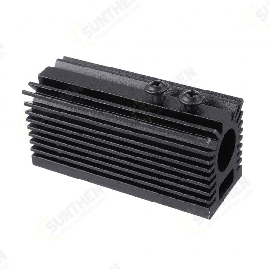 58x22x27mm Black 12mm Aluminum Heat Sink Groove Fixed Radiator Seat Cooling Heat Sink for 12mm Laser Diode Module