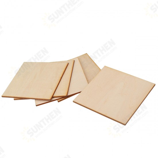 5Pcs 10x10cm Basswood DIY Wood Sheet Unfinished Unpainted Building Model Laser Engraving Blank Sheet Wooden Craft Making