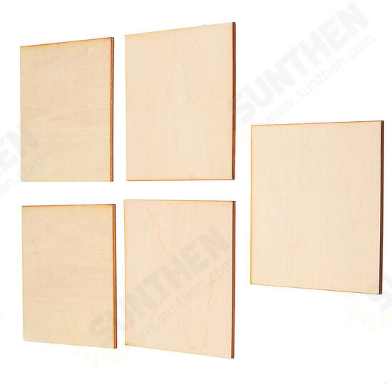 5Pcs 10x10cm Basswood DIY Wood Sheet Unfinished Unpainted Building Model Laser Engraving Blank Sheet Wooden Craft Making