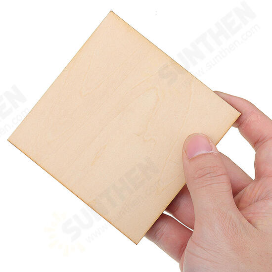 5Pcs 10x10cm Basswood DIY Wood Sheet Unfinished Unpainted Building Model Laser Engraving Blank Sheet Wooden Craft Making