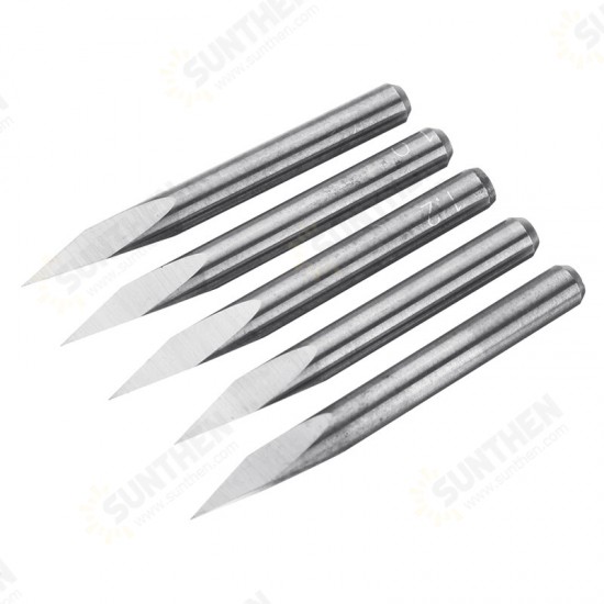 5Pcs Pyramid Engraving Drill Bit 3.175mm Shank 25 Degree 0.1mm Tip for EleksMill Engraver CNC Router