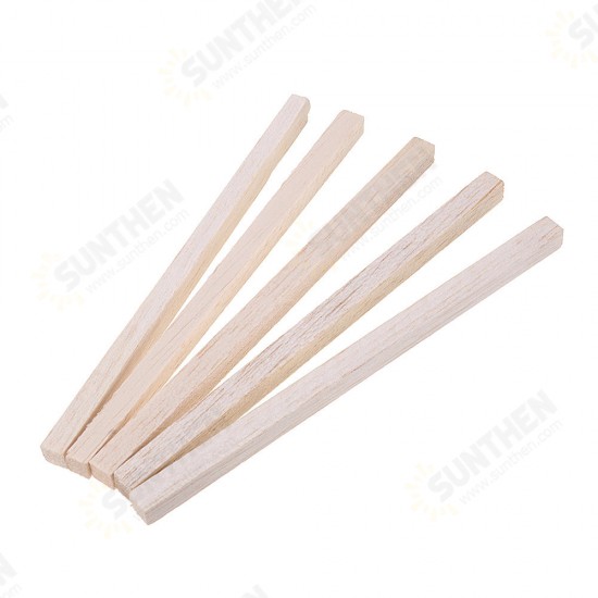 5Pcs/Set 10x10x200mm Square Balsa Wood Bar Wooden Sticks Strips Natural Dowel Unfinished Rods for DIY Crafts Airplane Model