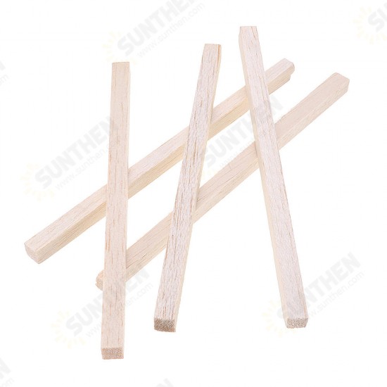 5Pcs/Set 10x10x200mm Square Balsa Wood Bar Wooden Sticks Strips Natural Dowel Unfinished Rods for DIY Crafts Airplane Model