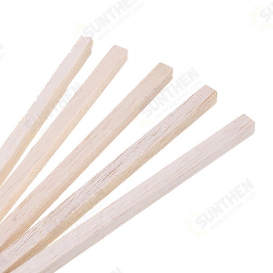 5Pcs/Set 10x10x200mm Square Balsa Wood Bar Wooden Sticks Strips Natural Dowel Unfinished Rods for DIY Crafts Airplane Model